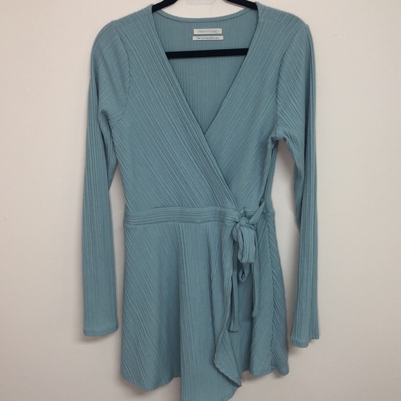Urban Outfitters Briella Wrap Romper Blue Medium - Picture 3 of 7
